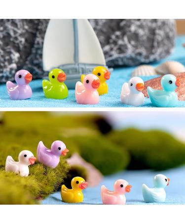 100Pcs Mini Resin Luminous Ducks - Glow in The Dark Rubber Ducks for DIY Crafts & Fairy Garden - 8 Color Assortment - Buy Online on SooperMarket.com