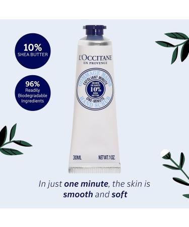 L'OCCITANE Travel Sized Shea Butter One Minute Hand Scrub 30ml | Enriched with 10% Shea Butter | Luxury & Clean Beauty Hand Moisturiser for All Skin Types - Buy Online on SooperMarket.com