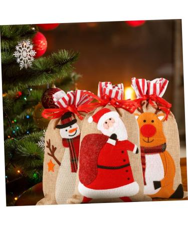 KOMBIUDA Party Snack Pouch 3 Pcs Christmas Storage Bag Candy Bags Holiday Treats Pouch Christmas Drawstring Bag Christmas Bag 30X18CM Assorted Color - Buy Online on SooperMarket.com