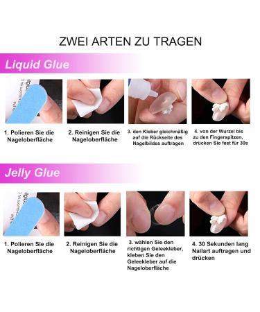 Mouyou Short Square Press On Nails - Nude Pink Gradient White Full Cover Artificial Fingernails with Glue for Women & Girls - F7 - Buy Online on SooperMarket.com