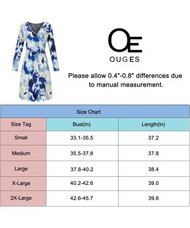 OUGES Womens V-Neck Maternity Nursing Dress with Pockets - XL Long Sleeve Floral Casual Wear - Buy Online on SooperMarket.com