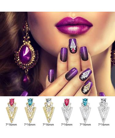 30pcs Mix Gold and Silver Nail Charms - Triangle and Drop Shape 3D Nail Jewelry for Acrylic Nails Art - DIY Crafts Accessory for Women and Girls - Buy Online on SooperMarket.com