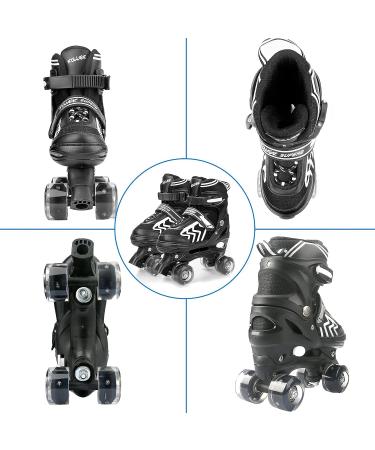 SZHZS Kids Roller Skates | Adjustable for Youth and Adults | All Light up Wheels | Black&White - Medium - Buy Online on SooperMarket.com