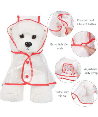 Shop Petcute Waterproof Dog Raincoat with Hood - Transparent PVC Breathable Button Closure | Ideal for Medium & Large Dogs in Red - Buy Online on SooperMarket.com