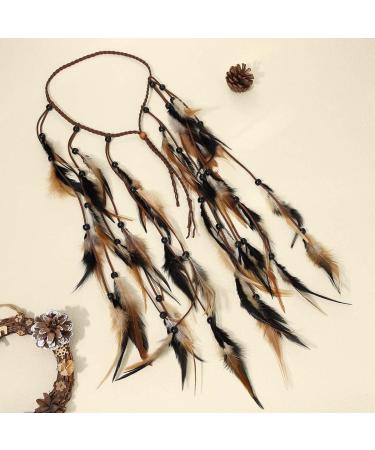 Runmi Boho Feather Headband with Long Tassels - Adjustable Festival Hair Accessories for Women & Girls - International Shipping Available - Buy Online on SooperMarket.com