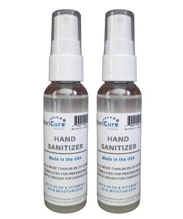 KeriCure 2 PACK Super Moisturizing Peppermint Scented Hand Sanitizer Sprays with Peppermint Essential Oils Aloe Vera Cellulose Vitamin E Woman Owned Small Business Made in the USA
