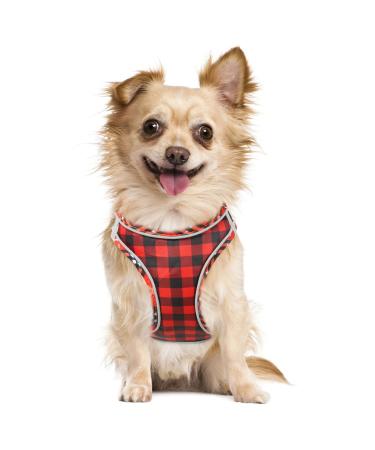 Heele dog harness adjustable anti train dishes reflective breathable dishes dogs light breast harness small dogs for walking training reflective plaid red m
