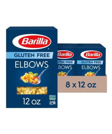 BARILLA Gluten Free Elbows Pasta, 12 Ounce (Pack of 8) - Non-GMO Gluten Free Pasta Made with Blend of Corn & Rice - Vegan Pasta Elbows 8 Pack