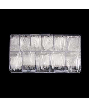 Stiletto Clear Nail Tips 500PCS Full Cover Acrylic Nails with Case for Nails Salon - Buy Online on SooperMarket.com