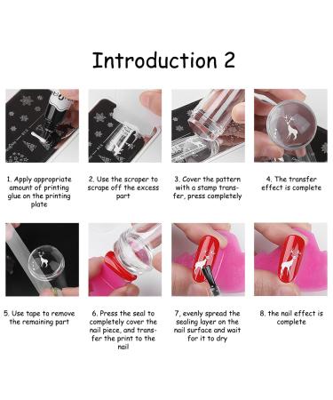 6-Piece Nail Art Plates Set - Stamping Stencils with Transparent Stamper & Scratch Tool | Plant & Animal Motifs for DIY Manicure - Buy Online on SooperMarket.com