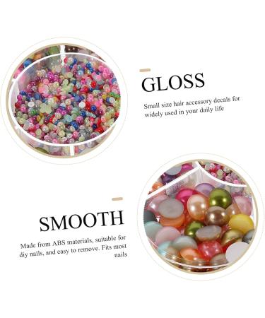 ibasenice 5 Boxes Clothing & Accessories Diy Charms Nail Diy Flatback Pearl Charm Manicure Decor Headdress Pearl Diy Headdress Decoration Half Round Pearl for Crafts Abs Boxed - Buy Online on SooperMarket.com
