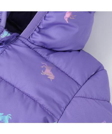 Kids Winter Hooded Puffer Jacket - Purple, 4-5 Years | Toddler Waterproof & Lightweight Coat for Boys & Girls - Buy Online on SooperMarket.com