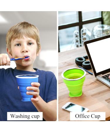 4 Pack Silicone Collapsible Travel Cup Set with Lid - Reusable & Expandable Drinking Mug for Camping and Hiking - Buy Online on SooperMarket.com