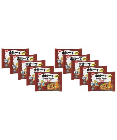 Nissin Beef Flavour Demae Ramen Instant Noodles - 100g (Pack of 10) by CNMART