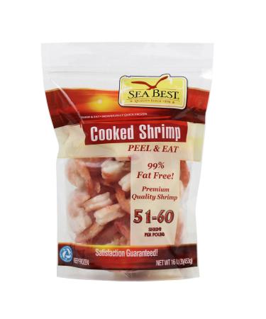 Sea Best 51/60 Cooked Peel and Eat Shrimp, 16 Ounce