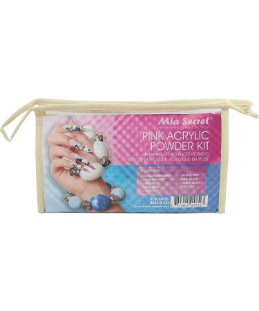 Mia Secret Pink Acrylic Powder Professional Nail Kit - 05 | Liquid Monomer, Pink Powder, Primer, Nail Glue, Top Coat, 20 Tips, Brush, Block, File - Buy Online on SooperMarket.com