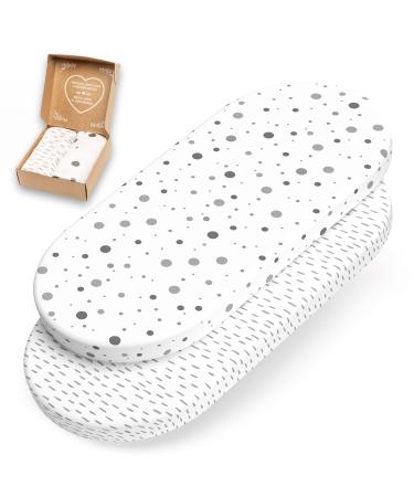 Mimadu fertilization sheet stroller Mattress cover Cover stroller mattress cover baton bed sheet stroller - 70x37 70x35 75x35 cm - 100% Oeko -Tex cotton (line dots) strokes 75 x 35 cm
