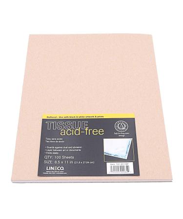 Lineco Buffered Acid-Free Interleaving Tissue 8.5x11 Pack of 100. Extends The Life of Paper Photographs Textiles and Artifacts. Use for Photographs Black & White Color Albumen Prints. Set of 1 (8.5x11) Translucen...