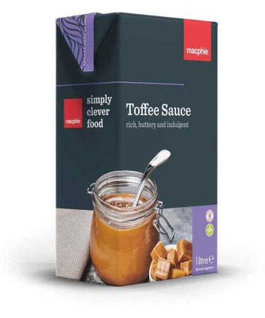 Toffee Sauce 1L. Macphie Toffee Sauce 1L Perfect for sticky toffee pudding pecan pie or as a dip for churros. Gluten free.