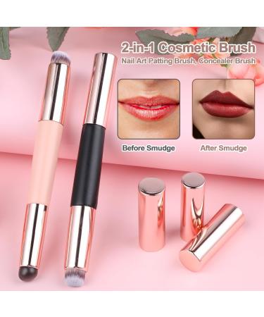 2Pcs Double Head Silicone Lip Brush Kit - Reusable Lip Applicator for Lipstick Gloss & Masks | Elastic Design & Cap Included | International Shipping - Buy Online on SooperMarket.com