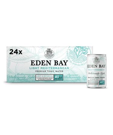Eden Bay Premium Light Mediterranean Tonic Water | 24 x 150ml cans | Great Taste | Low Calorie Perfect Mixer | 100% Natural Ingredients | Light and Refreshing | Premium Gin and Tonic Mixer