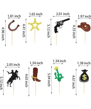 Arthsdite 24Pcs Cowboy Cupcake Toppers HorseShoe Cowboy Hats Boots Cupcake Picks Star Gun Cactus Cupcake Picks Western Theme Baby Shower Birthday Party Cake Decorations Supplies - Buy Online on SooperMarket.com