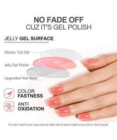 AILLSA Press On Nails - Short Glue On Fake Nails Set | 15 Sizes 37-Piece with Glue Grapefruit - Buy Online on SooperMarket.com