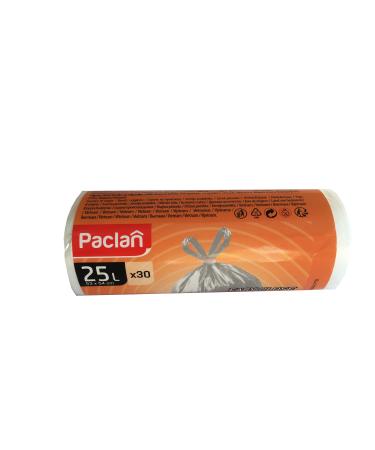 Paclan garbage bag with handle 30 x 25L Paclan garbage bag with handle 1 piece (1 pack) Transparent