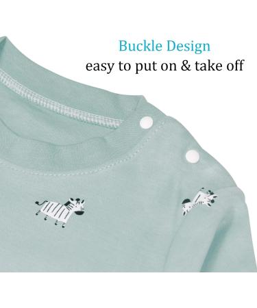 YANWANG 100% Cotton Baby Pajamas Set | Long Sleeve Sleepwear | 3-4 Years | Green Zebra Print - Buy Online on SooperMarket.com