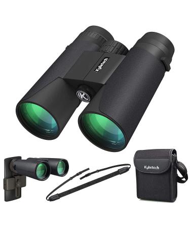 Kylietech 12X42 Binoculars for Adults with Universal Phone Adapter, HD Waterproof Fogproof Compact Binoculars for Bird Watching, Hunting, Hiking, Sports, and Concerts with BAK4 Prism FMC Lens