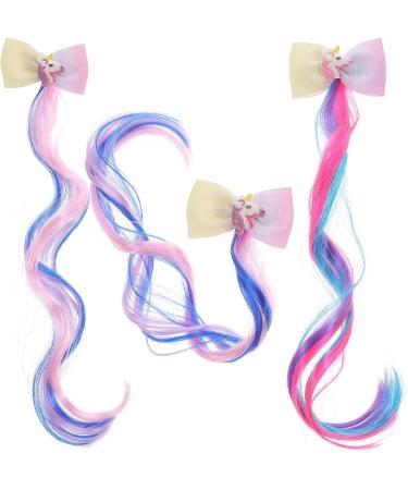 Hair Accessories for Girls Bulk Unicorn Wigs for Hair Extensions Clips 3PCS - Buy Online on SooperMarket.com