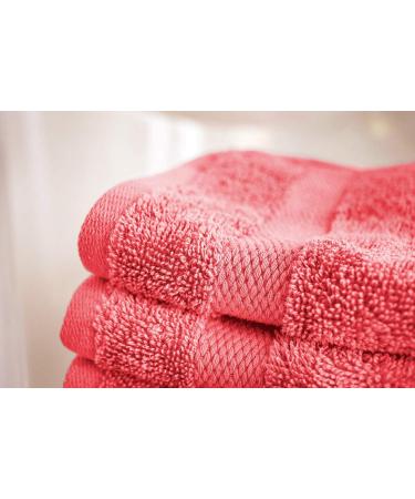 Cotton & Calm Exquisitely Fluffy 100% Cotton Wash Cloths Set - 12 Pack Coral Washcloths - 13x13 inches Face Towel for Hand, Gym & Spa - Buy Online on SooperMarket.com