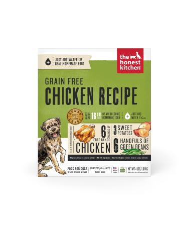 The Honest Kitchen Human Grade Dehydrated Grain Free Dog Food – Complete Meal or Dog Food Topper – Chicken 4 lb (makes 16 lbs) Chicken 4 Pound (Pack of 1)