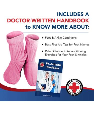 Doctor Developed Heated Booties - Foot Warmers for Women & Men - Heat Therapy Socks with Microwavable Heating Pad - Pink - One Size - Buy Online on SooperMarket.com
