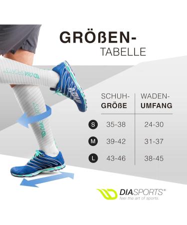 Diasports RunStars Compression Socks for Sports & Running - Premium Marathon & Triathlon Gear for Men & Women - Green/White - Buy Online on SooperMarket.com