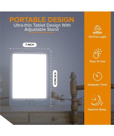 ZenoCare Light Therapy Lamp UV-Free LED 12000 Lux Adjustable Brightness Level 4 Colors Choices Build-in Timer Sunlight Simulation - Buy Online on SooperMarket.com