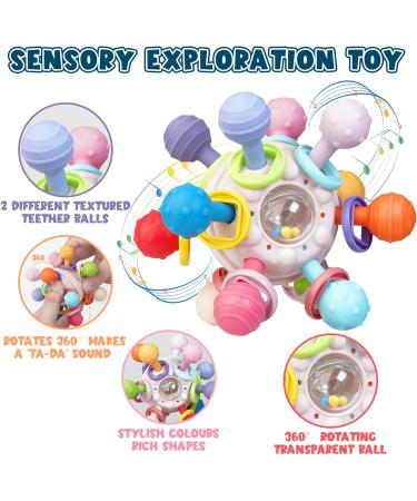Tosekry Bei ring Baby Toys | BPA-Free Silicone Grip Balls | Perfect Gifts for 0-12 Months | Enhance Motor Skills & Sensory Play - Buy Online on SooperMarket.com