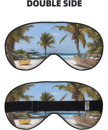 Beach Palm Tree Chairs Eye Mask | Soft Travel Eye Patch for Women | Relaxation & Breathable Sleep Mask - Buy Online on SooperMarket.com