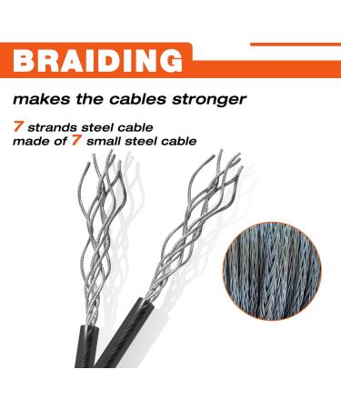 Valuemax 2m Safety Loop Cable - Plastic Coated Steel Cable for Bicycle Motorcycle & eBike | 12mm Thick Black - Secure Your Ride! - Buy Online on SooperMarket.com