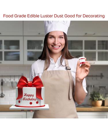 Red Edible Luster Dust 10g - Food Grade Tasteless Dessert Dust for Baking - Cherrysea Food Coloring Powder for Cupcakes, Cake Pops, Fondant, Chocolate, Candy - Buy Online on SooperMarket.com