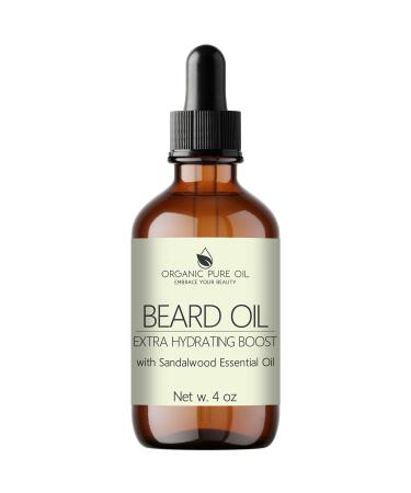 OPO - Organic Beard Oil for Men: 4 oz Sandalwood Non-GMO Vegan Facial Hair Conditioner for Fast Growing Beard Mustache Eyelash & Eyebrows