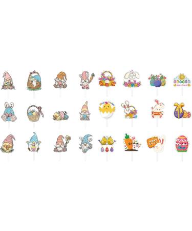 Easter Cake Decor Set 12Pieces Of Charm Rabbit Gnomes Easter Cupcake Toppers Cupcake Pick Festive Dessert Toppers Festive Dessert Embellishments - Buy Online on SooperMarket.com