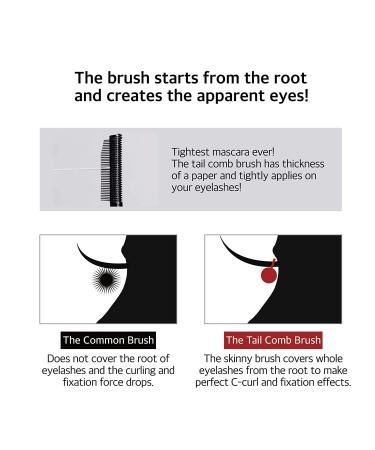 Korean Makeup Comb Mascara - Carbon Black for Dramatic Volume and Length | Waterproof, Nourishing Formula with Panthenol | Root-to-Tip Brush for Natural Eyelash Makeup - Buy Online on SooperMarket.com