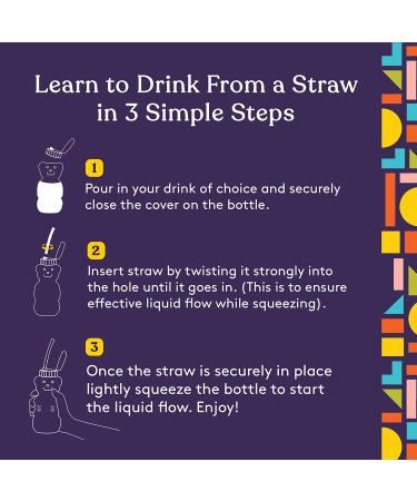 Special Supplies Honey Bear Straw Cup Long Straws 3-Pack - Squeezable Therapy Drink Container for Special Needs - Spill Proof, Leak Resistant Lid - Buy Online on SooperMarket.com