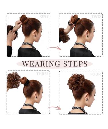 Voluminous Dark Brown & Light Auburn Hair Extensions - Versatile Hair Ties & Updos | 40g Ponytail & Dutt - Buy Online on SooperMarket.com