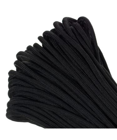 Paracord Planet - Genuine Type III 550 Paracord Nylon Colors Multiple Sizes  550 LB Tensile Strength 100 feet Black