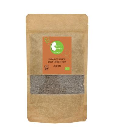 Organic Ground Black Peppercorns - Certified Organic - by Busy Beans Organic (250g)