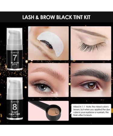 Reddhoon 4 in 1 Eyebrow and Eyelash Perm with Black Dye Kit - Long-lasting Results for 6-8 Weeks | Safe & Easy Brow Lamination, Tinting, and Lash Lift at Home Salon - Buy Online on SooperMarket.com