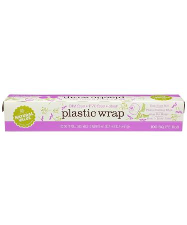 Natural Value Clear Plastic Wrap, 100 ft