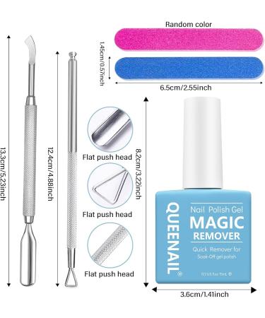 2 * 15ml Gel Nail Polish Remover Gel Remover for Nails Peel Off In 3-5 Minutes Quickly & Easily Removes Gel Nail Polish Gel Polish Remover with Cuticle Pusher Nail Files Blue - Buy Online on SooperMarket.com